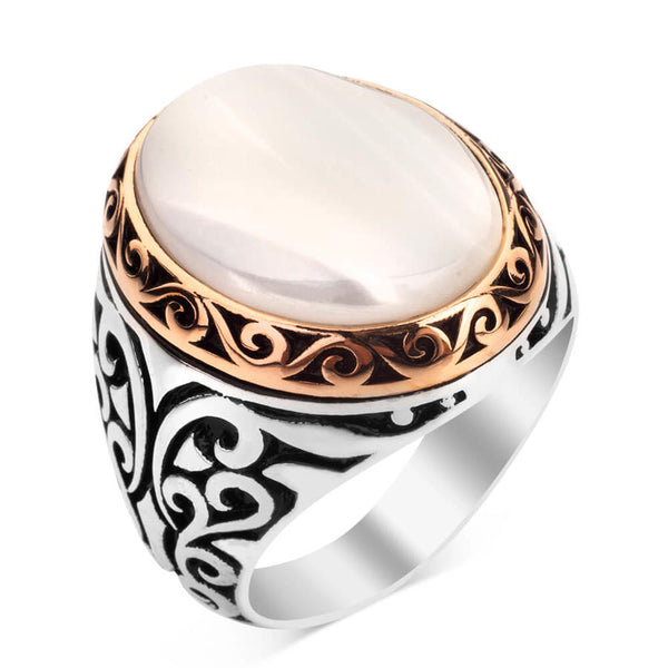 925 Sterling Silver Ring with Mother of Pearl