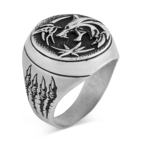 Silver Mens Witcher Ring